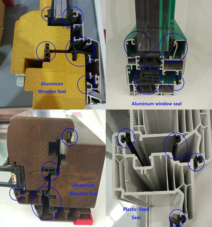 Wooden Door and Window Waterproof and Soundproof TPE or PVC Silicone Rubber Weather Stripping Rubber Gasket Seal Strip