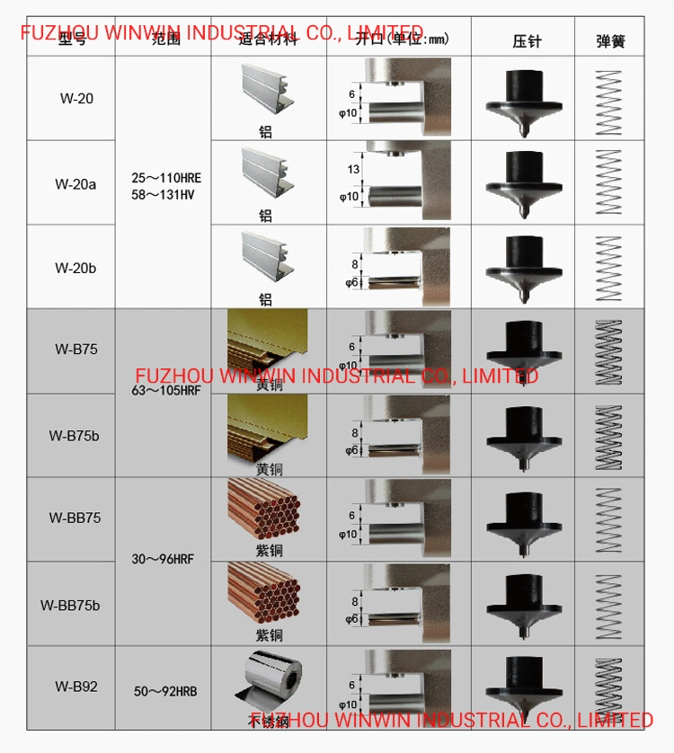 Webster Hardness Tester to Test Brass Tubings, Brass Sheets with Thickness 0.6-6, Inner Diameter >10 (WW-B75)