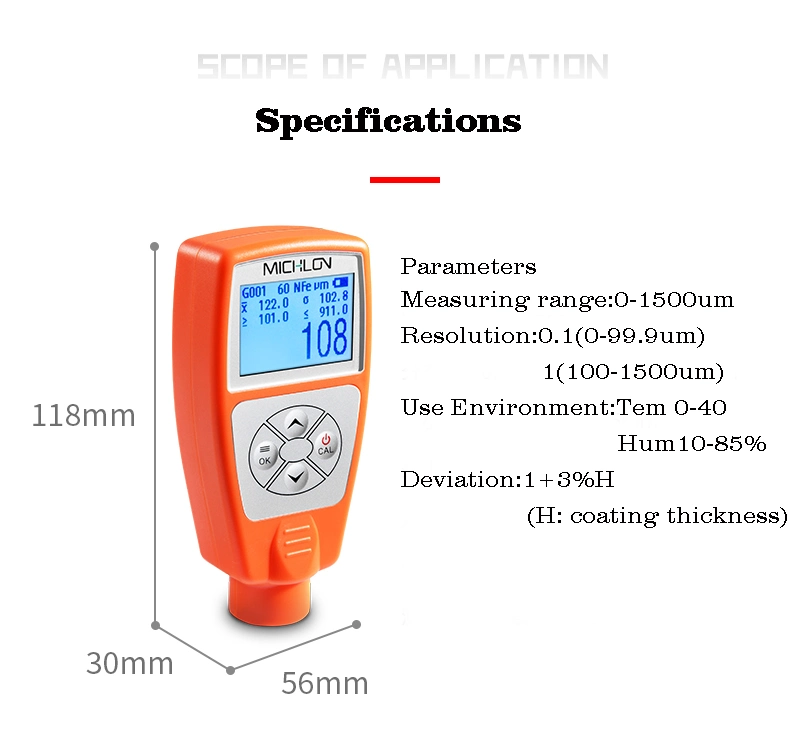 F/Fn Digital 0-1500 Paint Coating Thickness Gauge Car Paint Thickness Tester